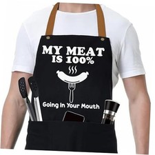 Funny BBQ Grilling Aprons for Men, BBQ Grill Mens Cooking Apron Funny for Men