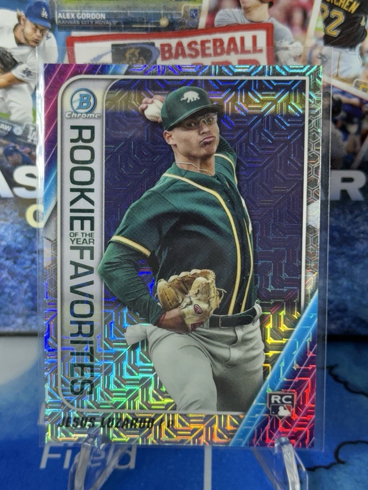 Jesus Luzardo 2020 Bowman Chrome Rookie Of The Year Favorites Pink Mojo /199 - Image 3 of 3