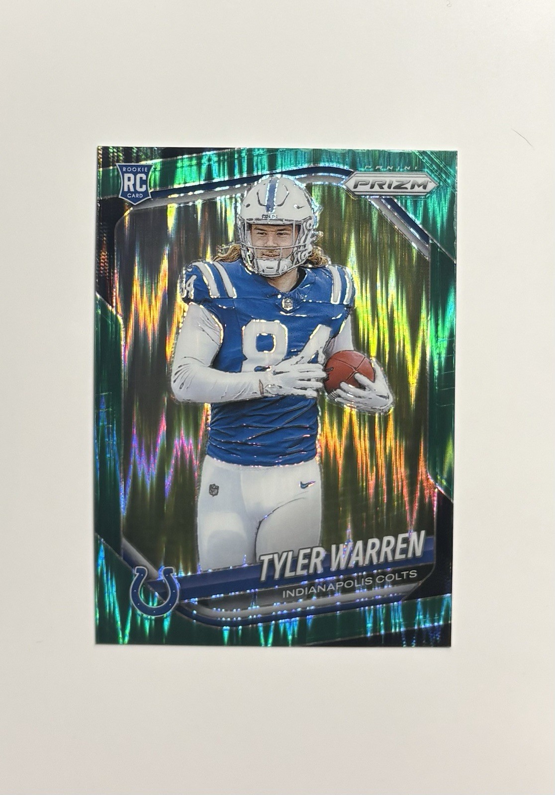 2025 Panini Prizm - Rookies Tyler Warren #339 Green Flash Prizm (RC)