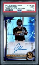 2022 Bowman Draft Jakob Marsee Chrome Purple Refractor Auto /250 PSA 9 Mint🔥