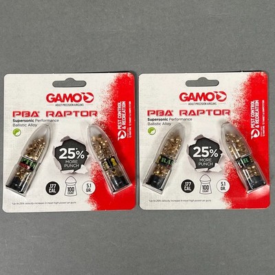 2 Pack GAMO PBA RAPTOR Pellets .177 Caliber 100 CT 632264454 Pest Control NEW