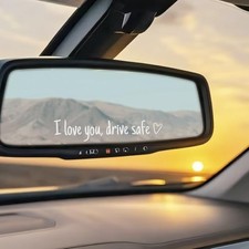4X I Love You Drive Safe Mirror Sticker, Cute Car Stickers for Women, Silver