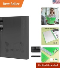 40-Pocket Binder with Plastic Sleeves 8.5"x11" Black, A4 and Letter Expandab...