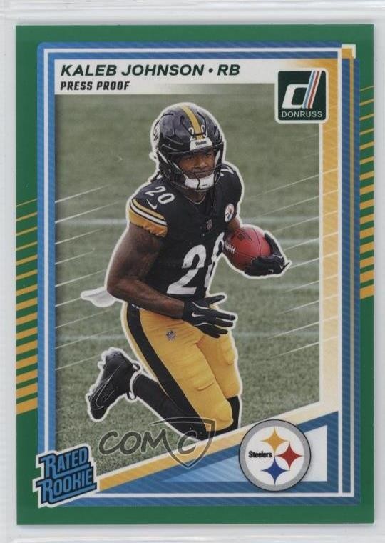 2025 Panini Donruss Rated Press Proof Green Kaleb Johnson #322 Rookie RC 2l4