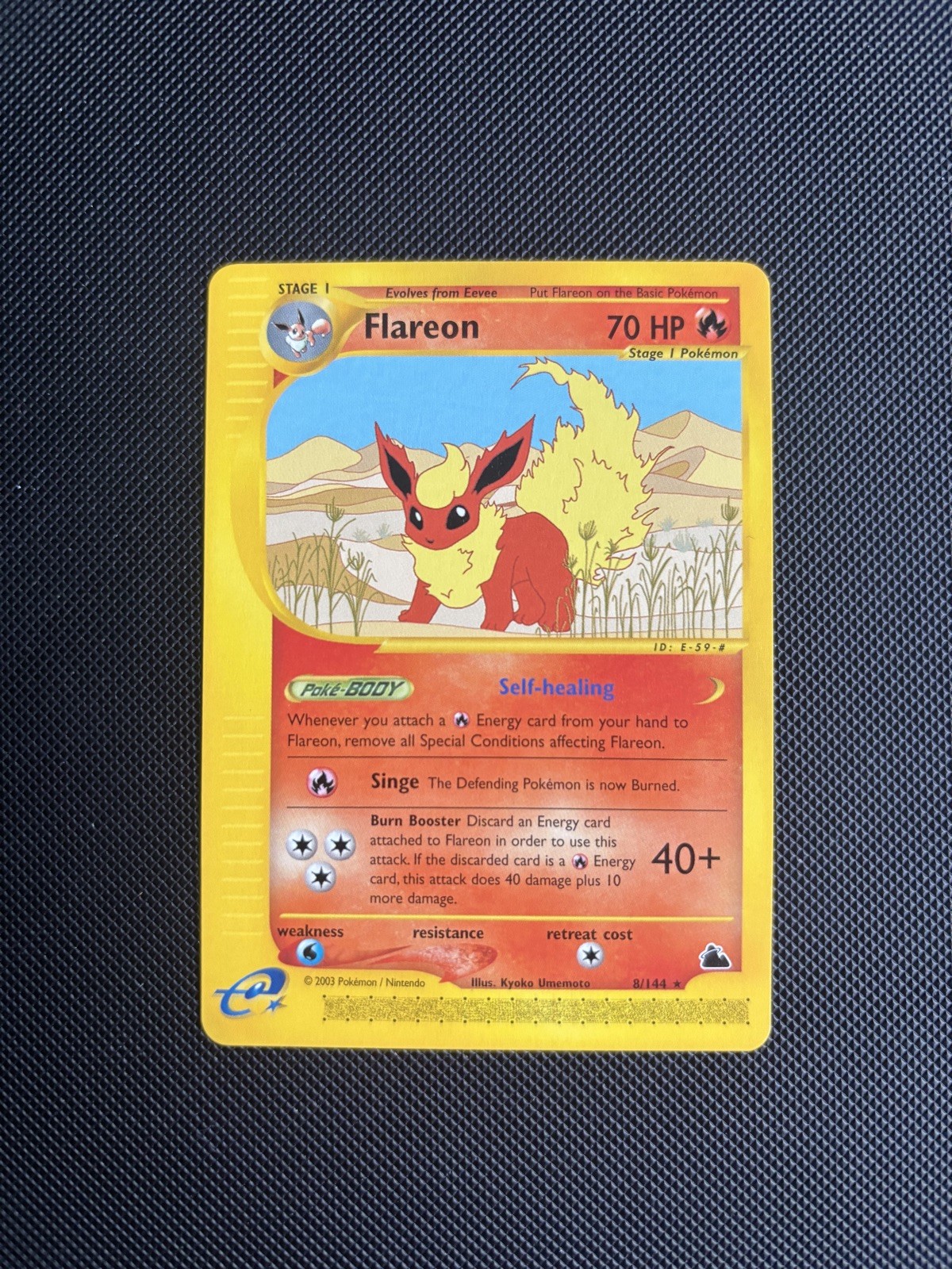 Pokemon Card Skyridge E Series Flareon 8/144 WOTC Near Mint NM