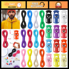 60 Pcs Plastic Cord Locks 12 Pcs 132 Yards 2mm Stretch String for Drawstrings