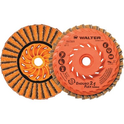 Walter 15I501 5x5/8-11 Enduro-Flex 2-in-1 TURBO Spin-On Flap Disc Type 27S 10 pk