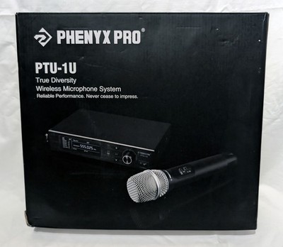 Phenyx Pro PTU-1U Wireless Microphone System with Case - NEW