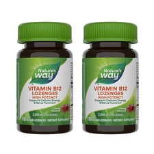 Nature's Way Vitamin B12 Lozenge 2-Pack - 2000 mcg Cherry - Vegetarian Gluten-Fr