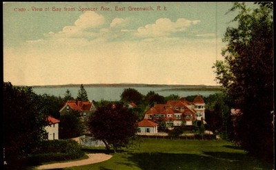 Postcard RI East Greenwich Rhode Island View of Bay from Spencer Ave c1908 D17