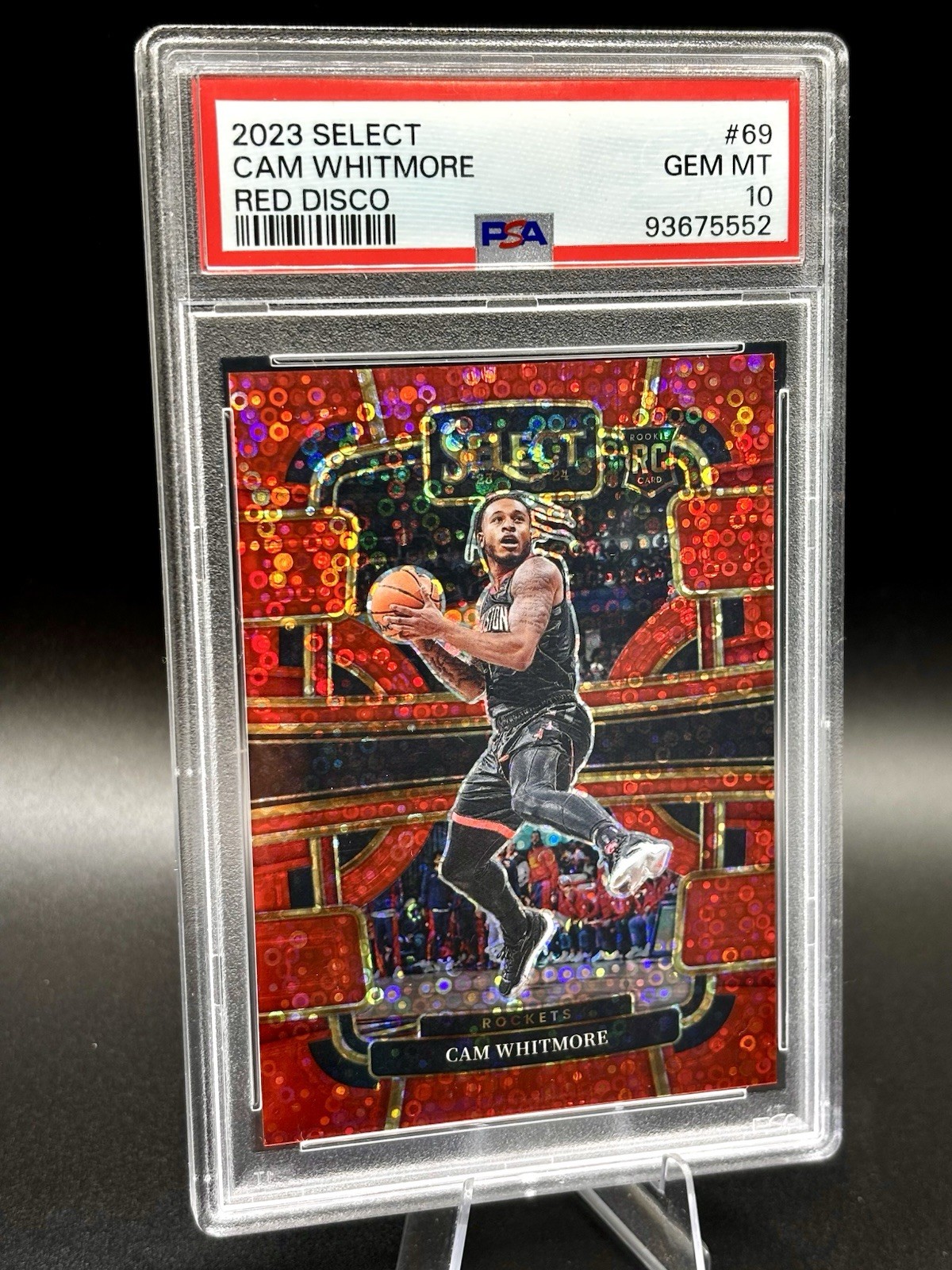 2023-24 Panini Select - Cam Whitmore #69 Red Disco Prizm /49 (RC) PSA 10