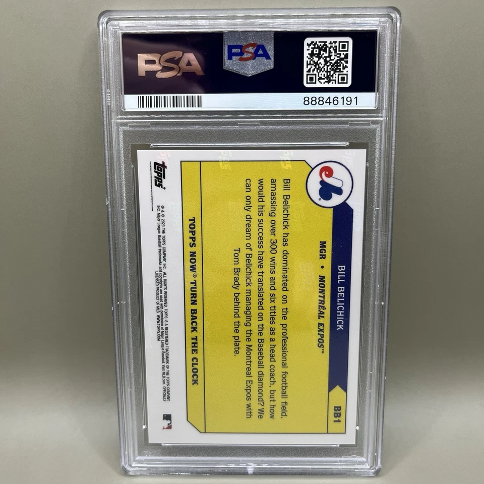 2023 Topps Now X Belichick #BB1 Turn Back the Clock Bill Belichick PSA 10 Expos - Image 2 of 4