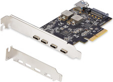 5-Port USB Pcie Card, USB 3.2 10Gbps, PCI Express Card with 4X USB-C Ports, 1X U
