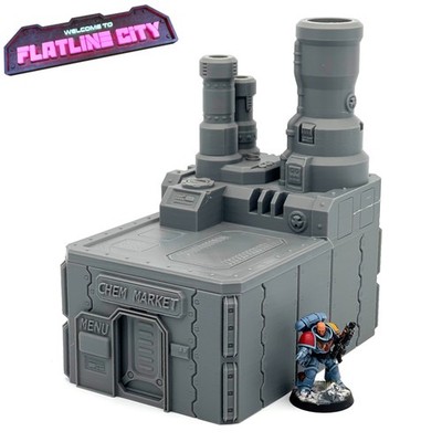 Flatline City Andriod Chem Lab Markt Sci-Fi Steampunk 28mm Wargaming Gelände