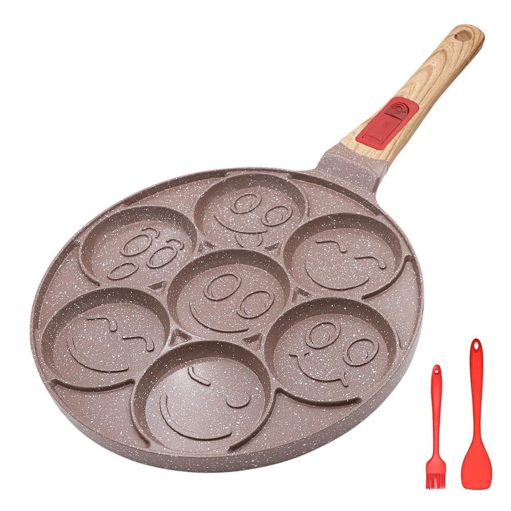 Ceramic Nonstick Pancake Pan for Induction Cooktops with Removable Handle