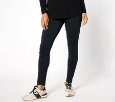 LOGO by Lori Goldstein Regular Front Seam Pull On Legging - Blk Sz XL a659310