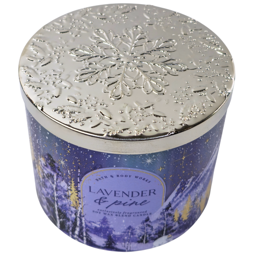 Bath & Body Works Lavendel & Kiefer Duftkerze 3 Docht groß Urlaub Weihnachten - Bild 2 von 3