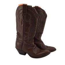 Vintage Dan Post Western Boots Womens 8M Brown Dark Cherry DP3211R Leather
