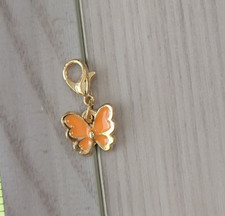 Peach Butterfly  Charm  Zipper Decoration  Lobster Claw Clasp  Keychain