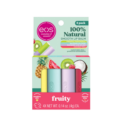 4 Pack Natural Lip Balm Coconut Milk Pineapple Raspberry Kiwi Watermelon Fros