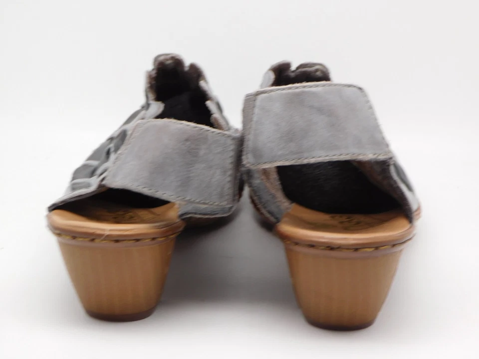 Reiker Sina Footwear Women Leather Suede Wedge Sandals Woven Slingback Size 39 - Image 4 of 4