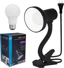 LED Clip on Desk Lamp with 360 Flexible Gooseneck, Reading Light for B