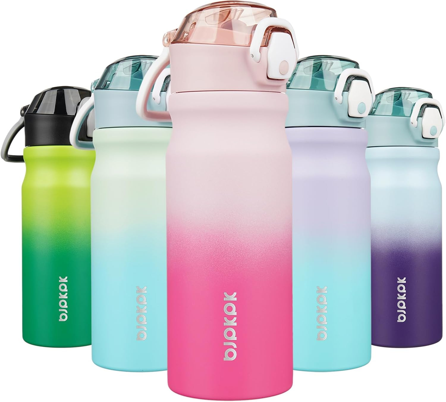 18Oz Insulated Water Bottle with Straw Stainless Steel Double Wall Water Bottles