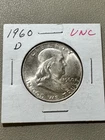 🇺🇸 1960-D Franklin Half Dollar AU+ 90% Silver US Coin