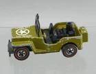 Vintage 1974 Hot Wheels Diecast 1/64 Redline Green Gun Slinger US Army Jeep HK