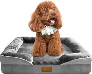 Orthopedic Dog Bed with Sides - Dog Sofa Beds for Small Dogs, Supportive Foam Pe