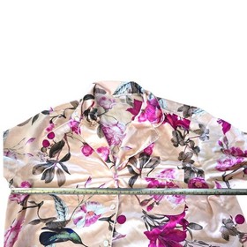 Victoria Secret Special Edition Floral Pink Jewel Button Satin Pajama Set SZ M