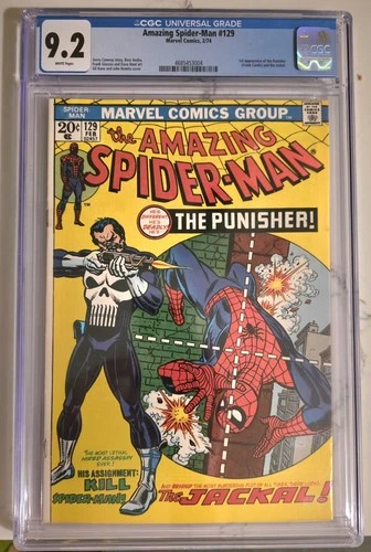 AMAZING SPIDER-MAN #129 MARVEL 2/74 CGC 9.2 WHITE PAGES PUNISHER 1ST APPEARANCE
