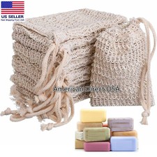2/4/6 Pack Natural Sisal Soap Bag Exfoliating Soap Saver Pouch Holder US