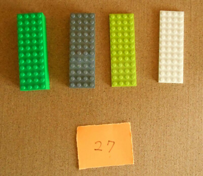 Lot of 10 Lego x 12 Dot Gray Green White Base Plate O27