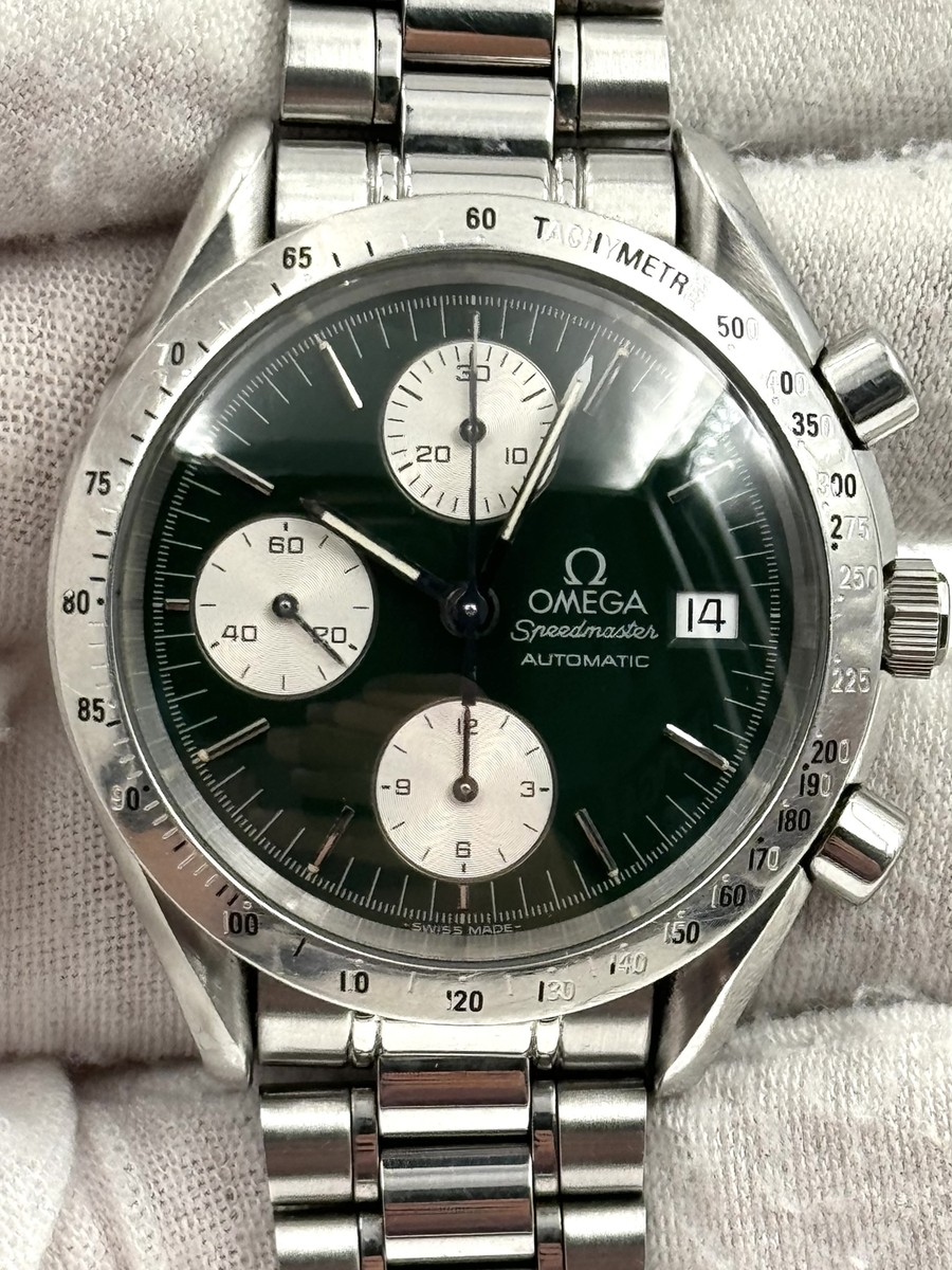 Omega Speedmaster Date 39mm Green Dial Box Papers 1999