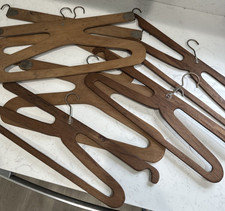 Appendiabiti vintage in legno per baule vaporiera armadio inizio secolo set di 6