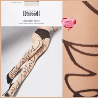 Wolford Logo Script Tights • M • Fairly Light / Black ... Wolford Schriftzug