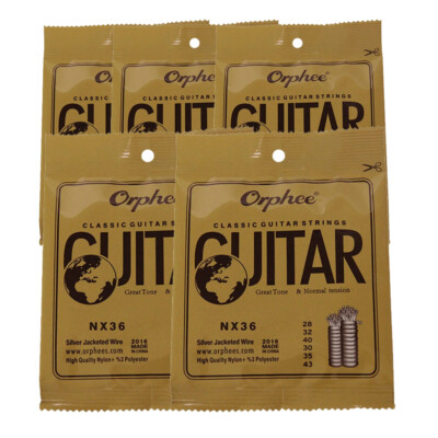 5-PACKS Professional Orphee NX36 Normal Classical Guitar Strings (.028-.043) JU
