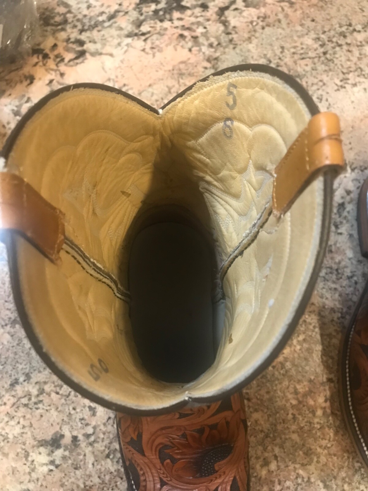 Custom leather sunflower cowboy boots woman 8 wide made by La Hacienda Boot Co eBay