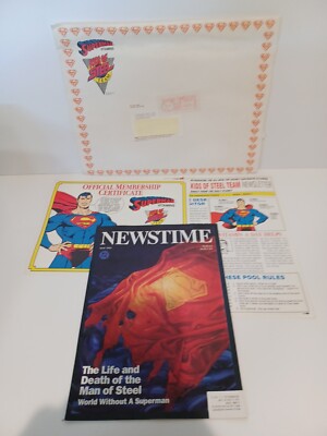 SUPERMAN VITAMINS KIDS of STEEL TEAM MEMBERSHIP PACKET 1993 Death of Superman 