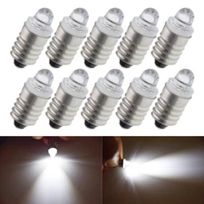 10 x White LED 3V E10 BULB Screw GLOBE for FLASHLIGHT TORCH HEAD LAMP BICYCLE