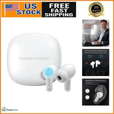 Crystal-Clear HD Sound M3 AI Translator Earbuds: 144 Languages, No Subscription