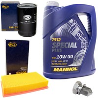 MotoröL Filter Set 10W30 5 Liter + ÖLablassschraube FüR Audi Cabrio 8G7 2.0 E