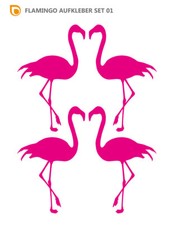 FLAMINGO AUFKLEBER Deko Sticker Wandtattoo Fenster Möbel Auto Tropisch Spiegel 