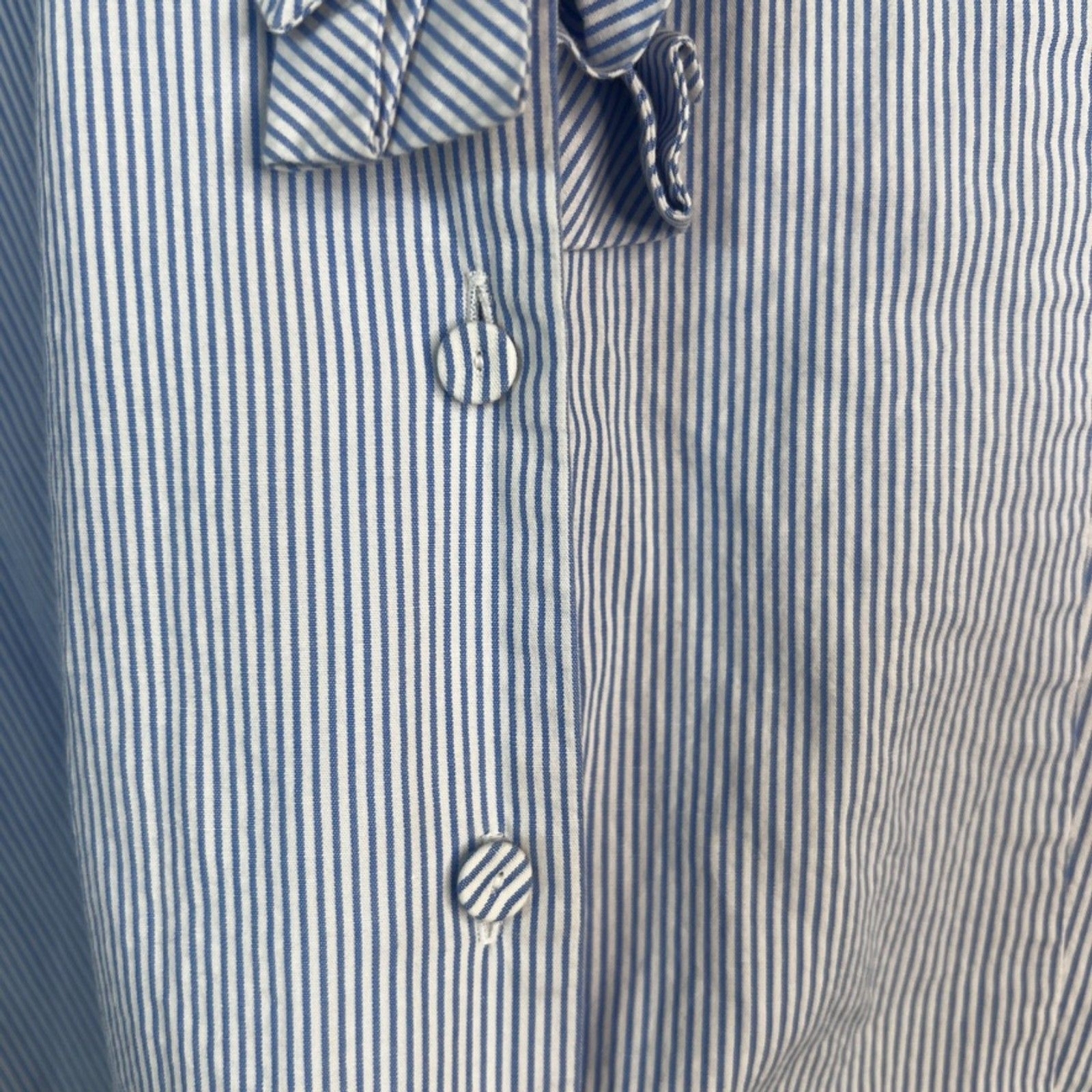 Talbots Pin Striped 3/4 Sleeve Ruffled Neckline B… - image 7