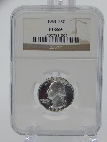1953 NGC GRADED PF68 STAR - WASHINGTON QUARTER 25C (BT390)