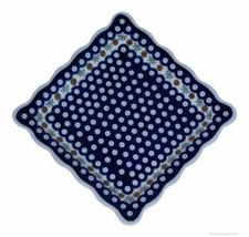 Bunzlauer Keramik flacher Teller (Esstelller) viereckig, 23.8x23.8cm im Dekor 41