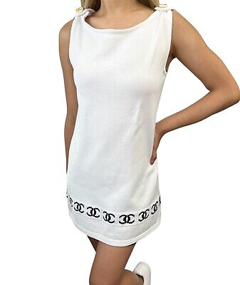 CHANEL Vintage CC Logo Knit Sleeveless Top Tunic Button CHANEL Vintage CC Logo Knit Sleeveless Top Tunic Button