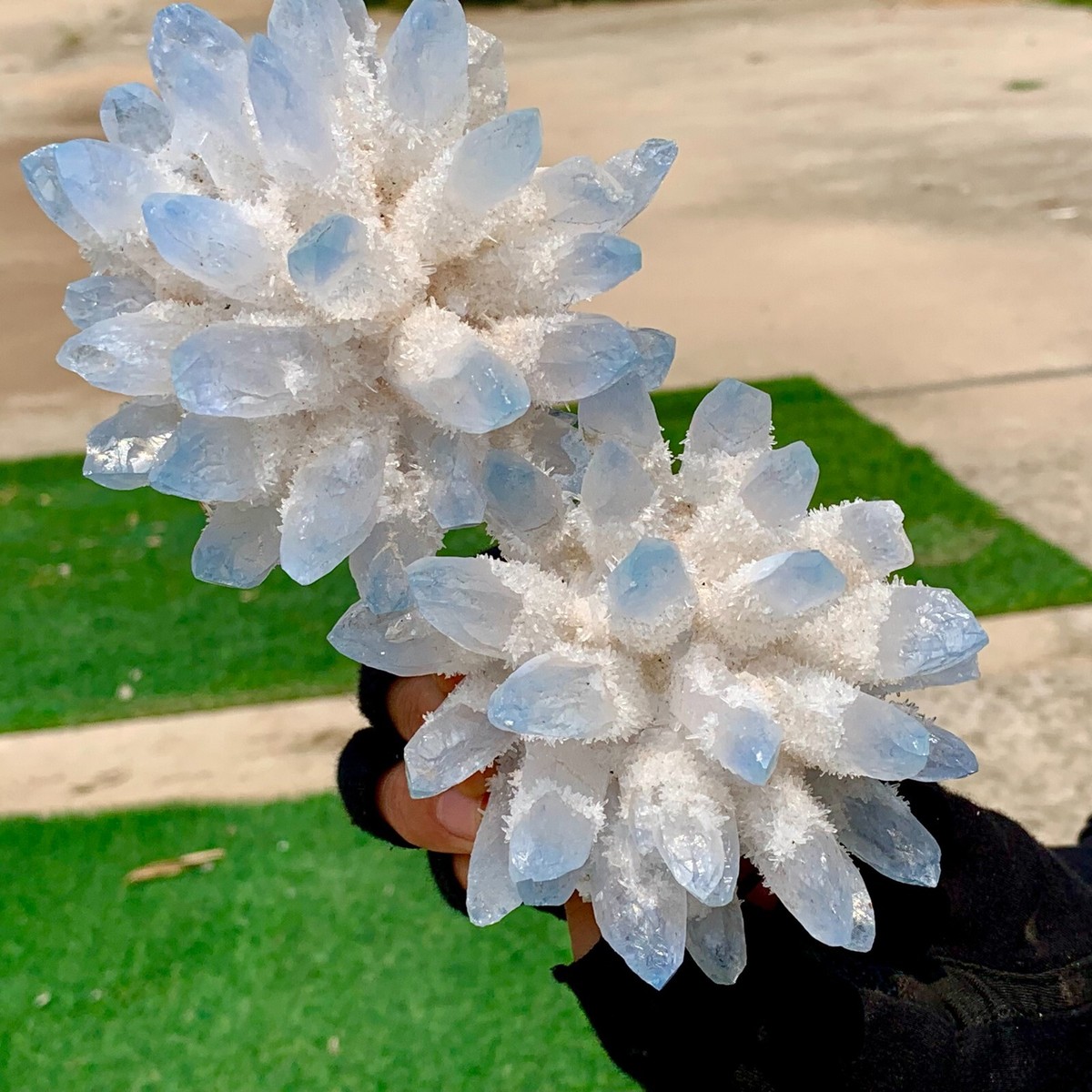 2.04LB New Find Blue PhantomQuartz Crystal Cluster