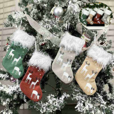 Christmas Gift Sack Stockings Candy Storage Pouch Hanging Xmas Tree Bag  Decor